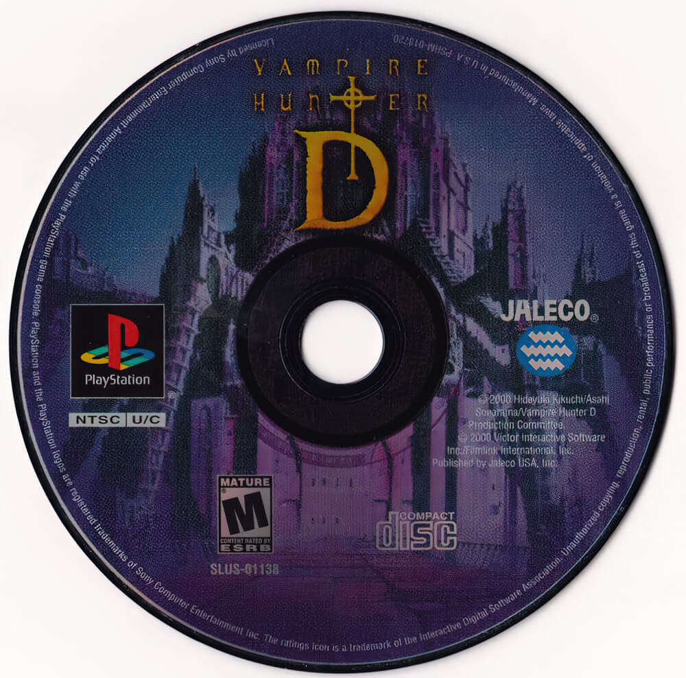 Лицензионный диск Vampire Hunter D для PlayStation
